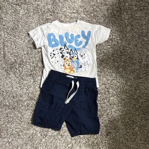 Bluey Kids Matching Set - White and Navy